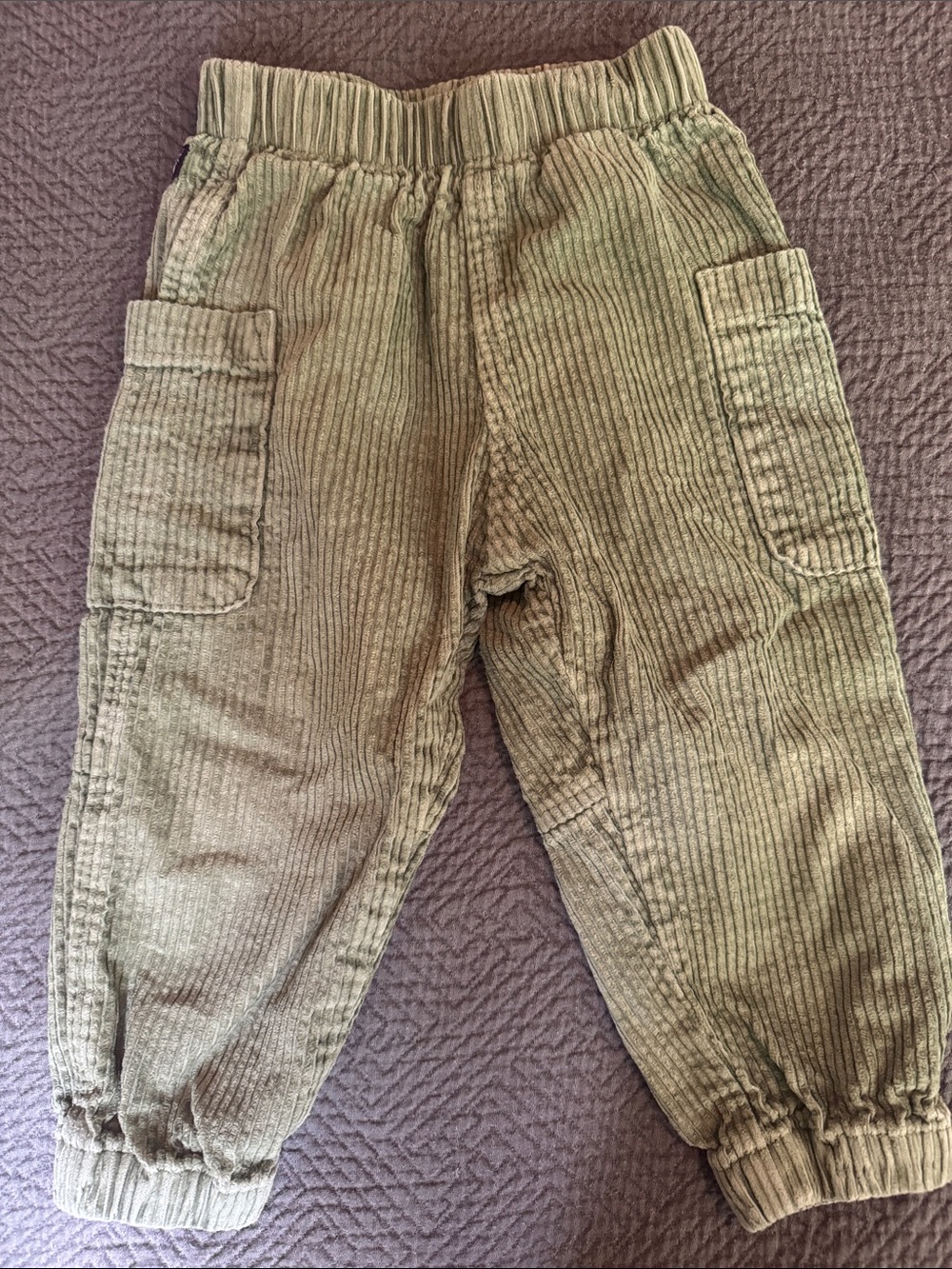 Patagonia Kids Olive Green Corduroy Cargo Joggers